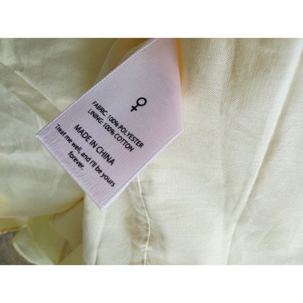 NEW Selkie The Twinkie Paris Yellow Ruffle Puff Sleeve Fairycore Mini Dress M - Picture 6 of 14